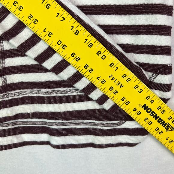 Madewell Sweater Top Womens Small Maroon Stripes Slub - Picture 8 of 15